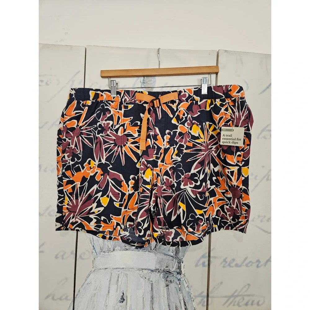 REI Co-op Mens XL Trail Made Amphib Shorts Floral Multicolor Quick Dry